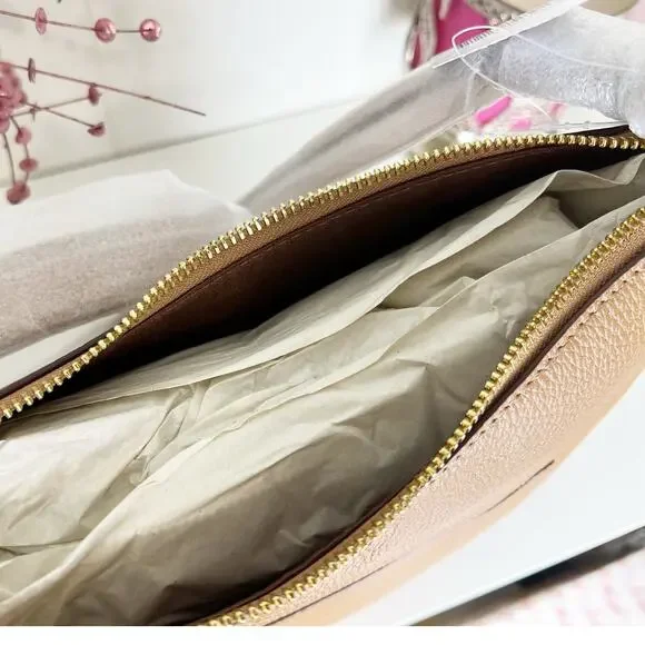 Coach NWT Ellie File Pebbled Leather Crossbody Bag C1648 in Light Saddle